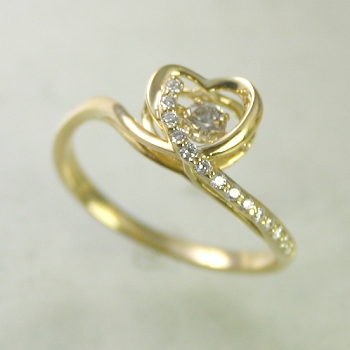 ダンシングストーン ダイヤモンド リング 0.09ct 0.07ct K18